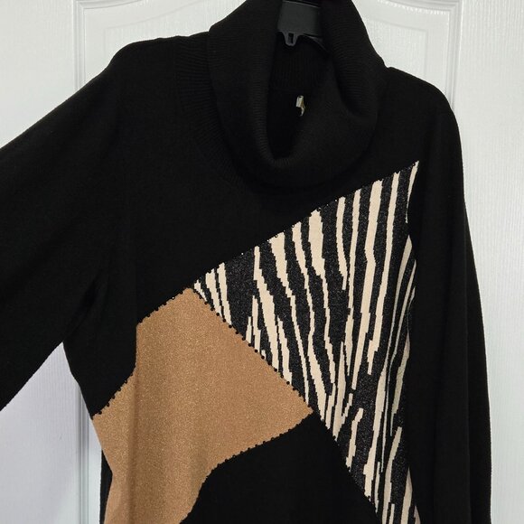 Laura Plus Color Block Knit Sweater Dress - Picture 1 of 5